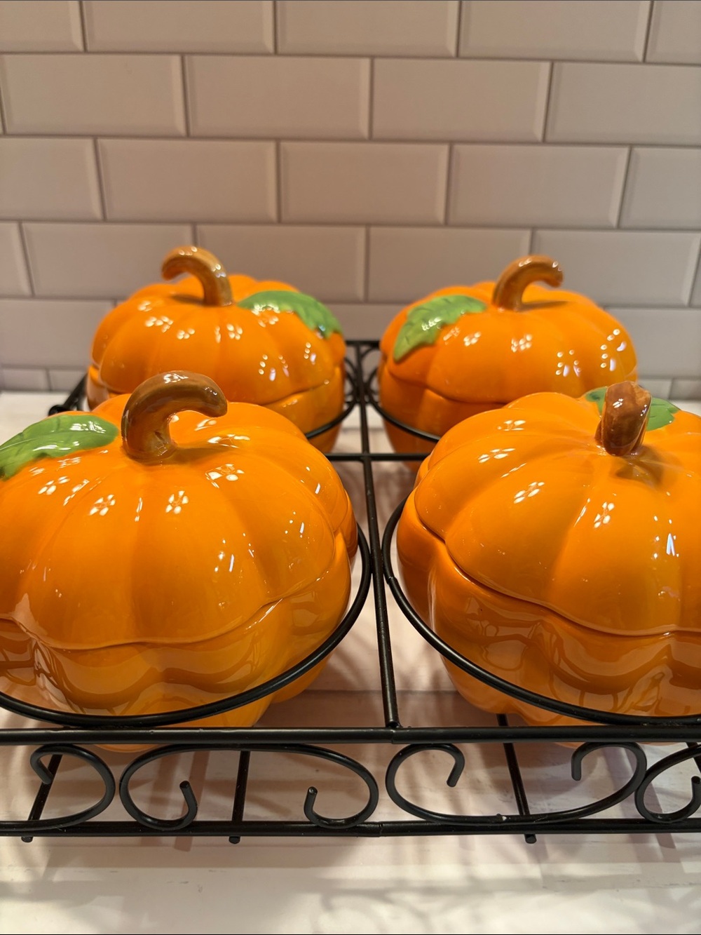 Temp-Tations by Tara Bright Orange Ceramic Pumpkins